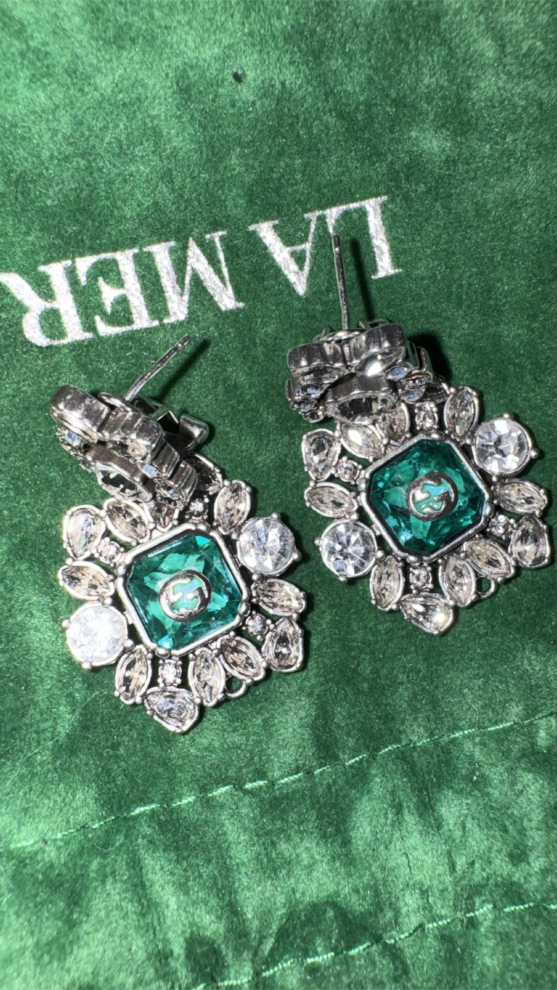 Gucci Crystal Emerald Earrings