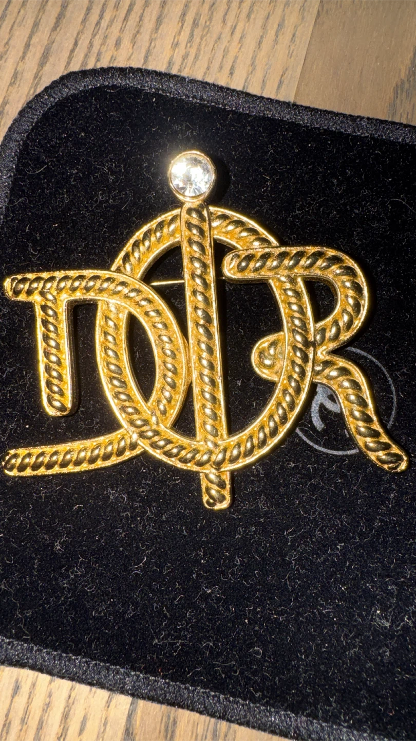 Christian Dior Logo Brooch
