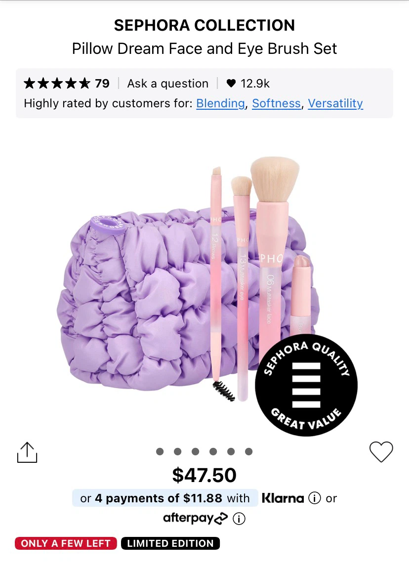 Sephora Collection Pillow Dream Face and Eye Brush Set