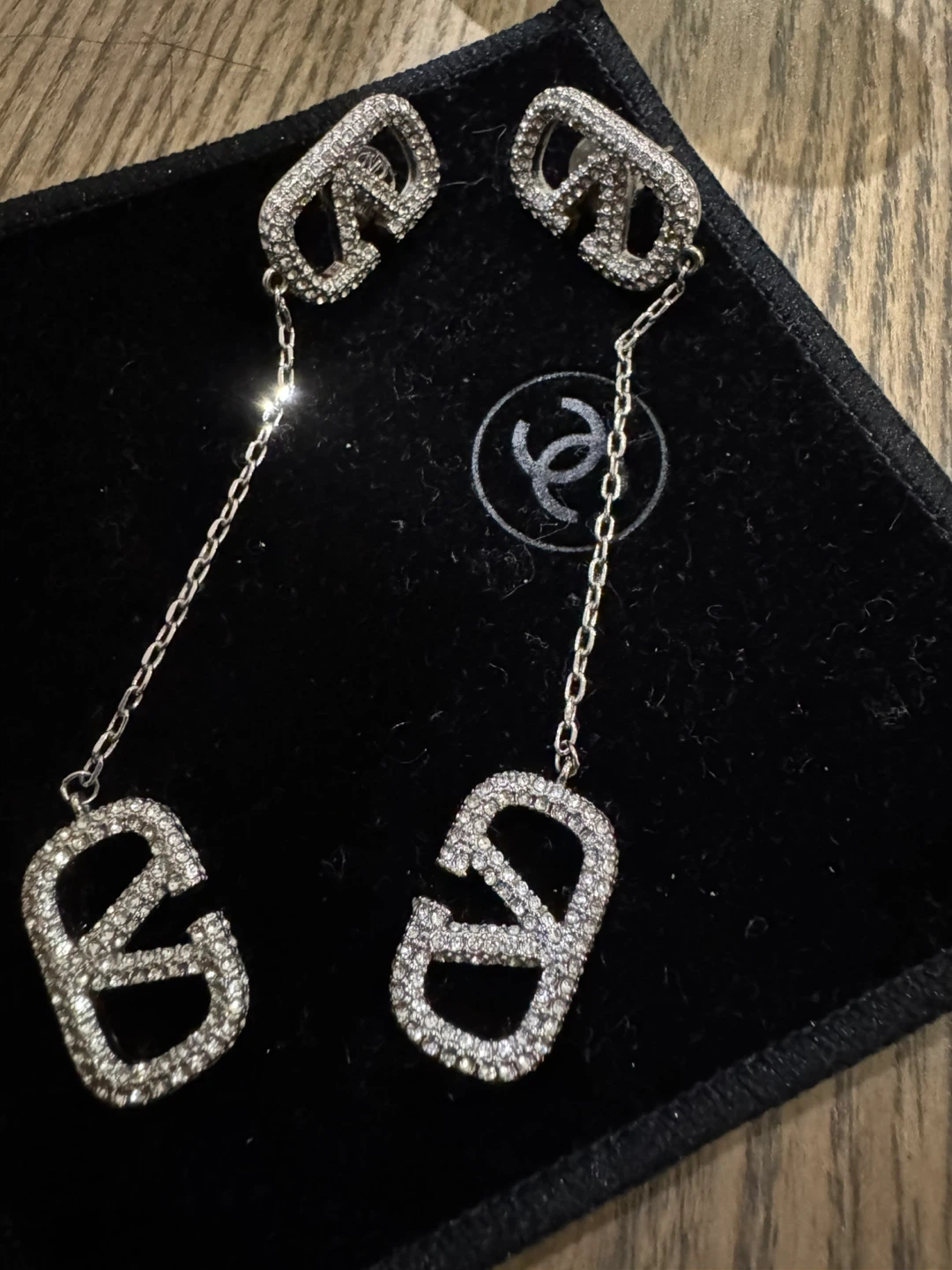 Valentino Garavani crystal logo earrings