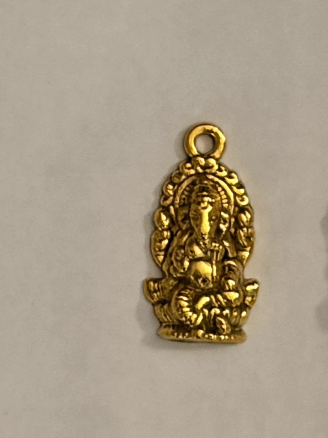 Set of 5 Ganesha Gold-Tone Metal Pendants