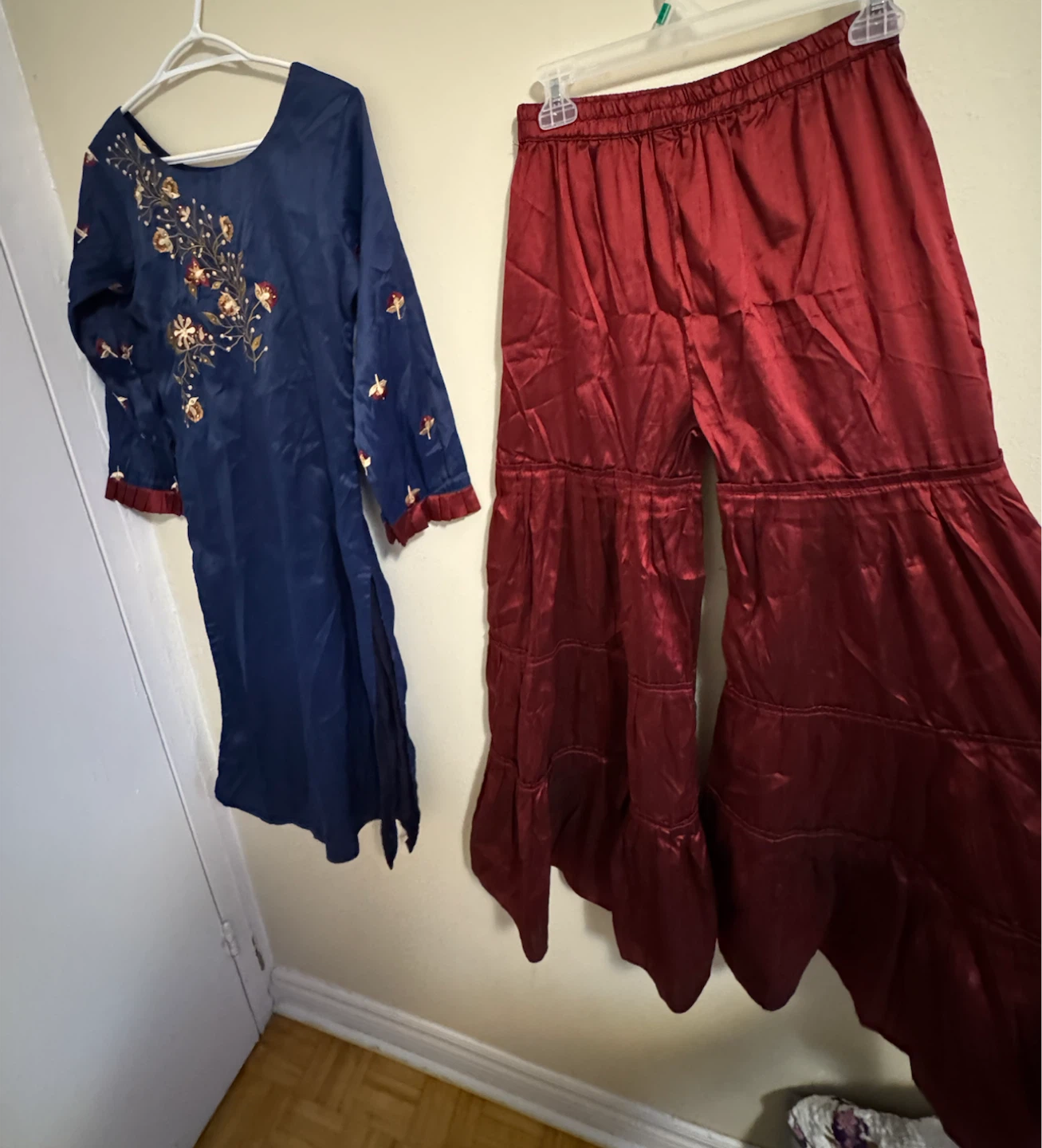Blue and Red Sharara Set - photo 2