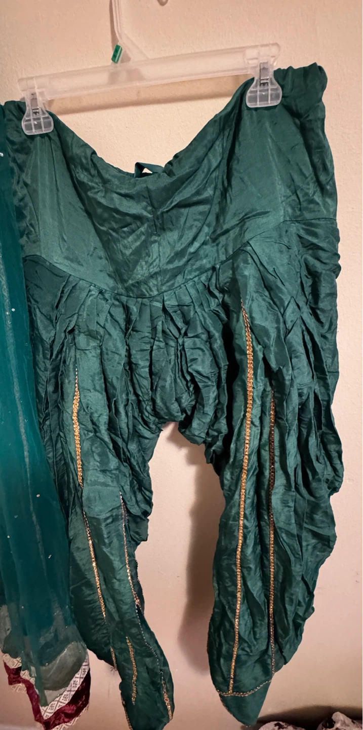 Teal Embroidered Traditional Indian Salwar Kameez Suit - photo 3