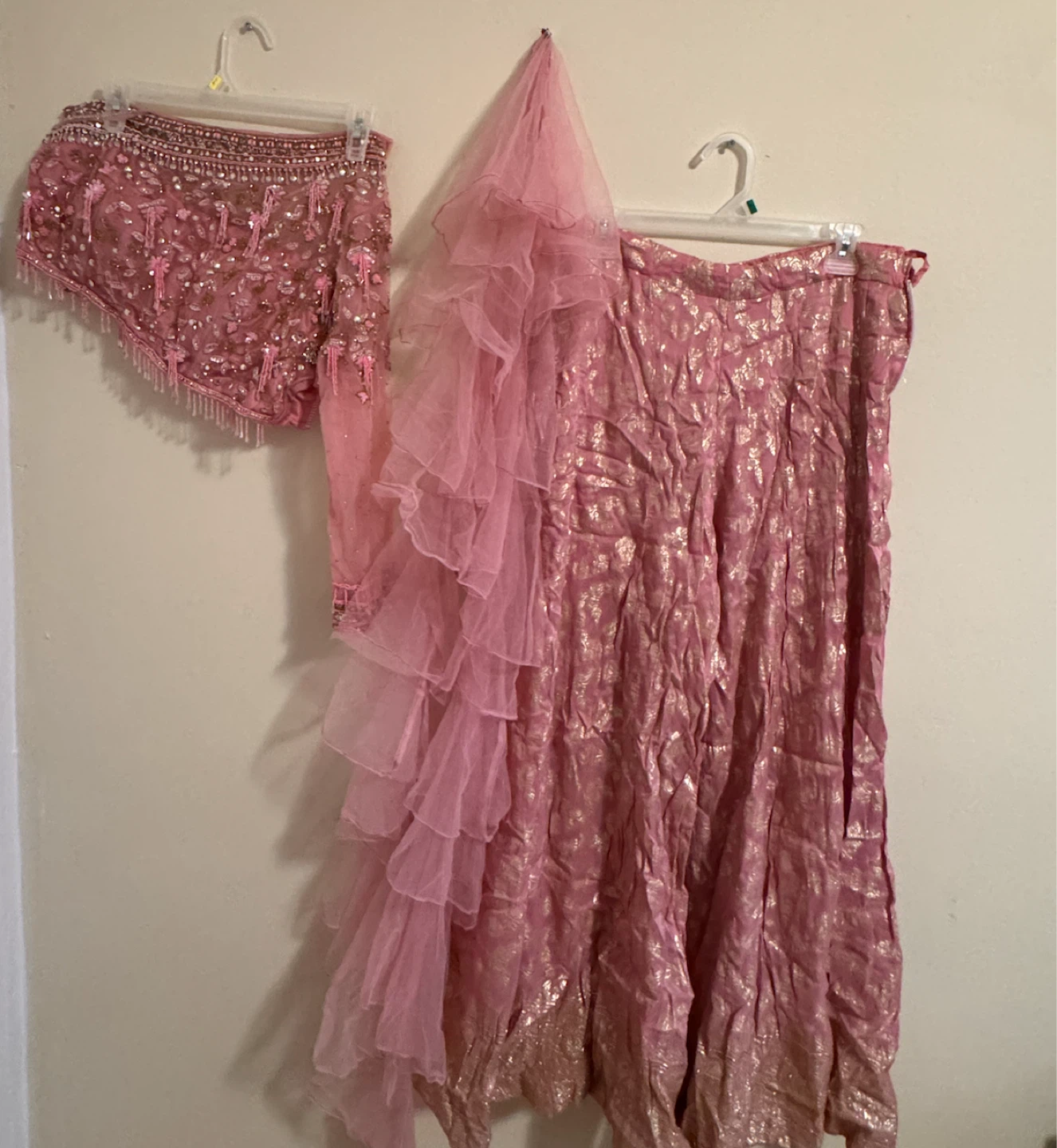 Pink Beaded Lehenga Set
