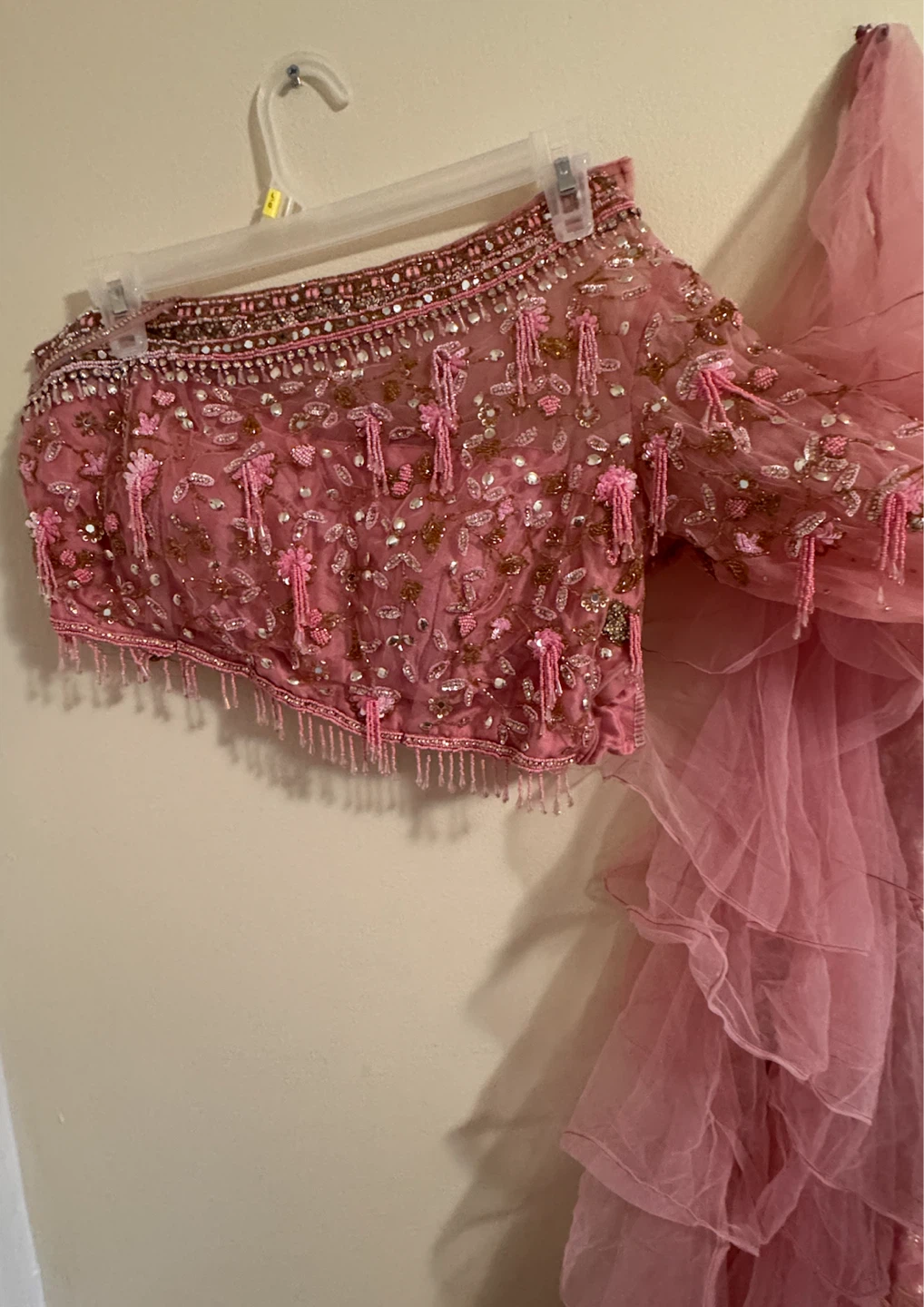 Pink Beaded Lehenga Set - photo 2