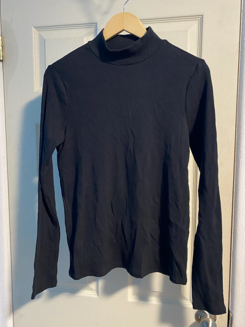 Black Mock Neck Top