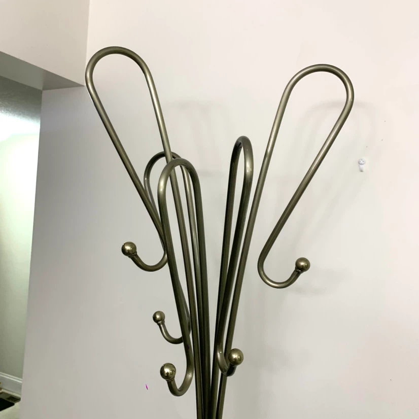 Metal Coat Rack Stand Coat Hat Clothes Hanger Entryway Storage - photo 4