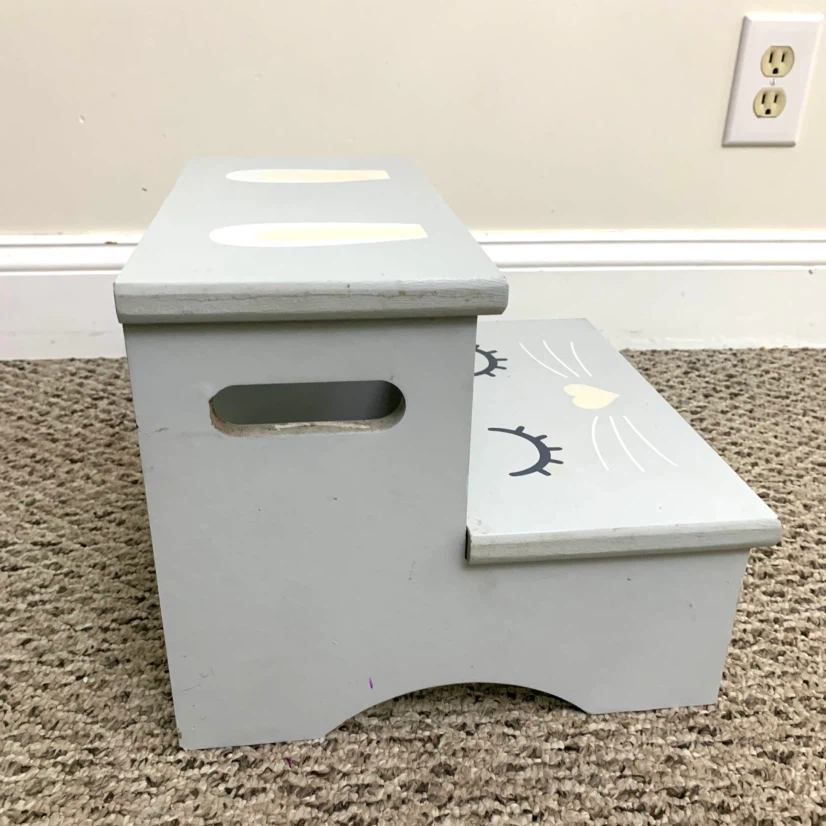 Kids Wooden Step Stool 2 Step Bunny Toddler Child Stool - photo 5