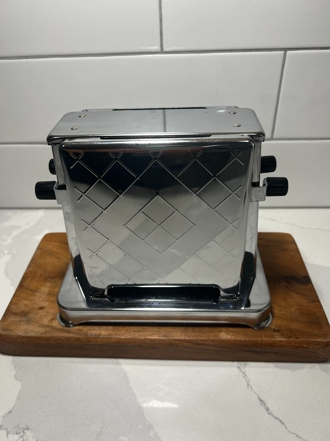 Vintage Chrome Toastess side by side Toaster