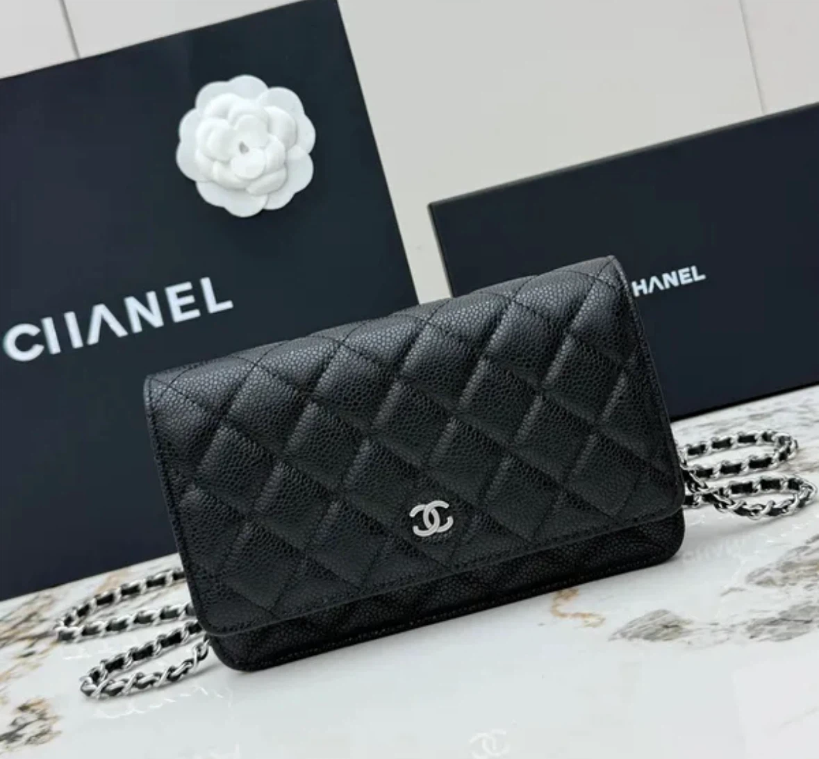 Chanel Wallet on Chain (WOC) in Black Caviar Leather - photo 2