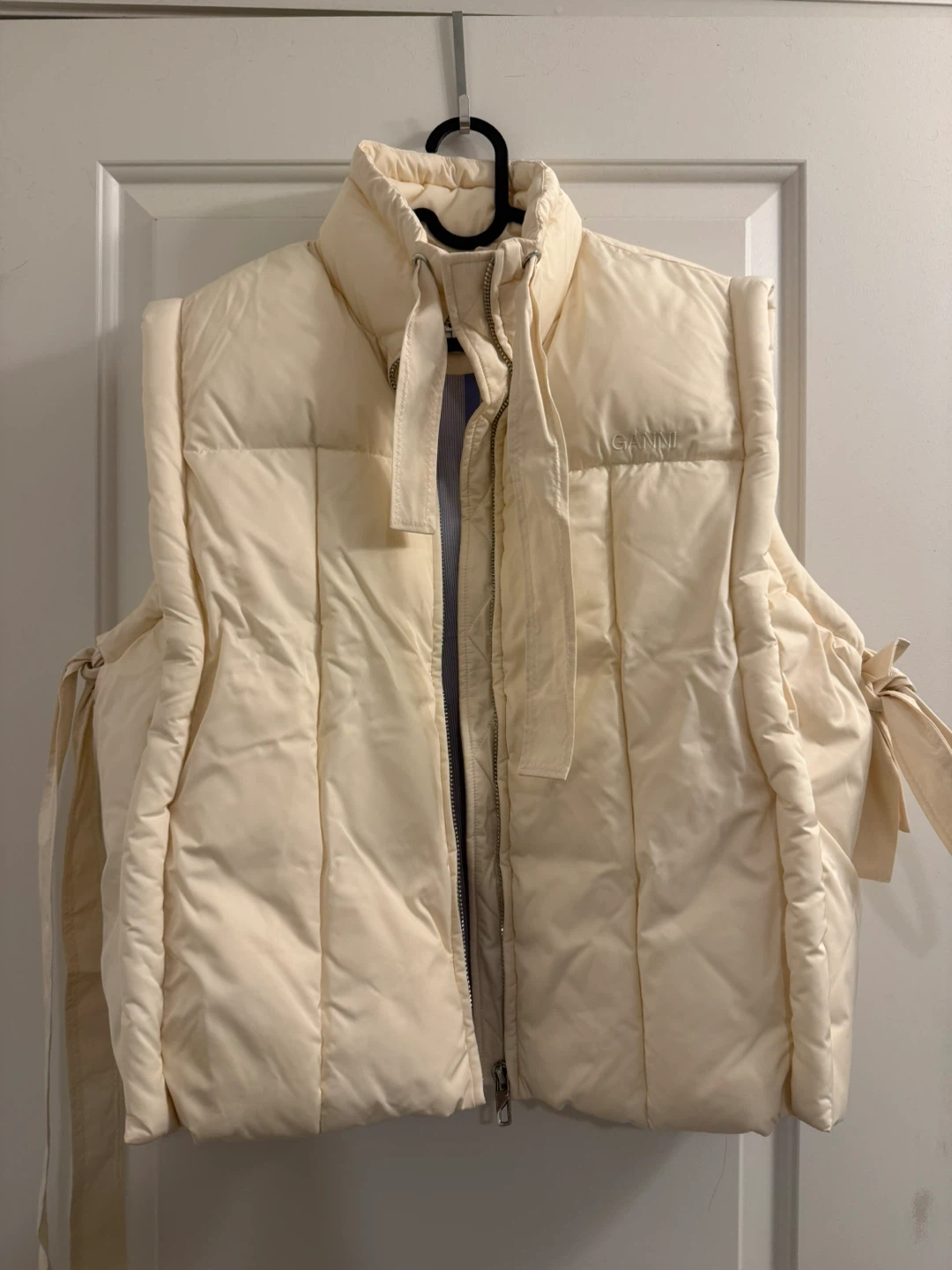 Ganni Cream Puffer Vest