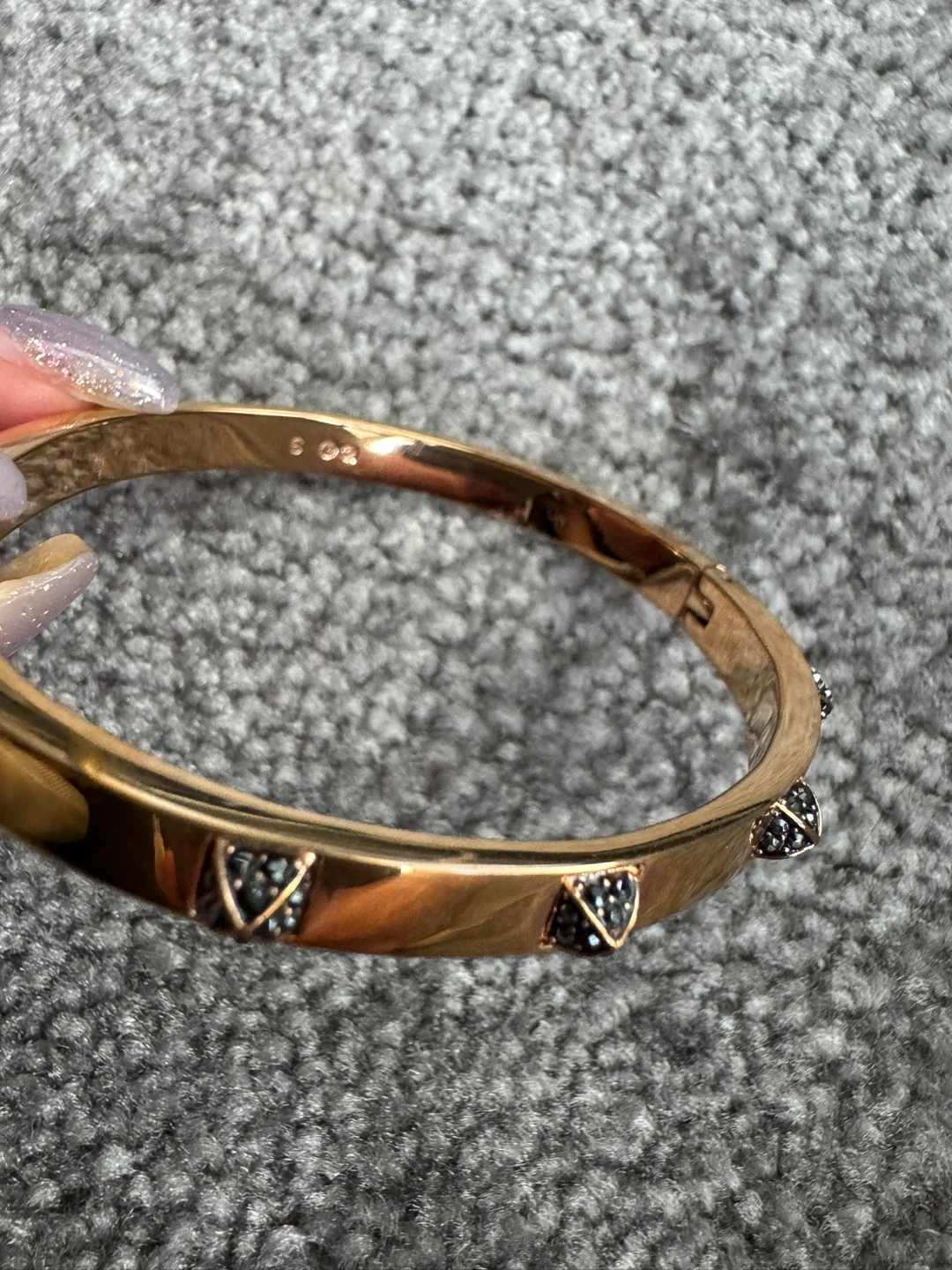 Swarovski Rose Gold Tone Hinged Bangle
