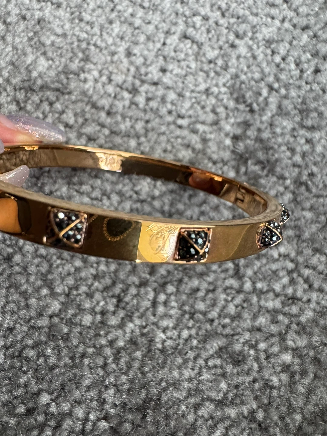 Swarovski Rose Gold Tone Hinged Bangle - photo 2