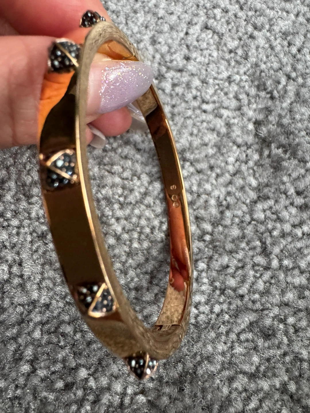 Swarovski Rose Gold Tone Hinged Bangle - photo 3