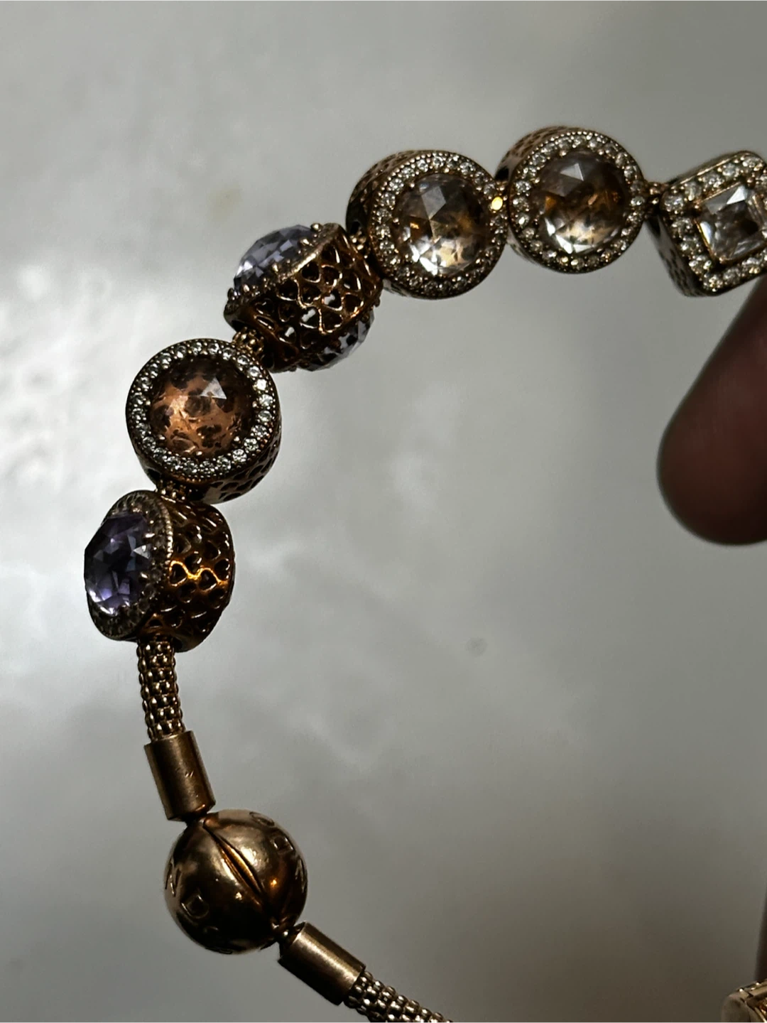 Pandora Rose Gold Mesh Bracelet with 15 Pave Charms - photo 4