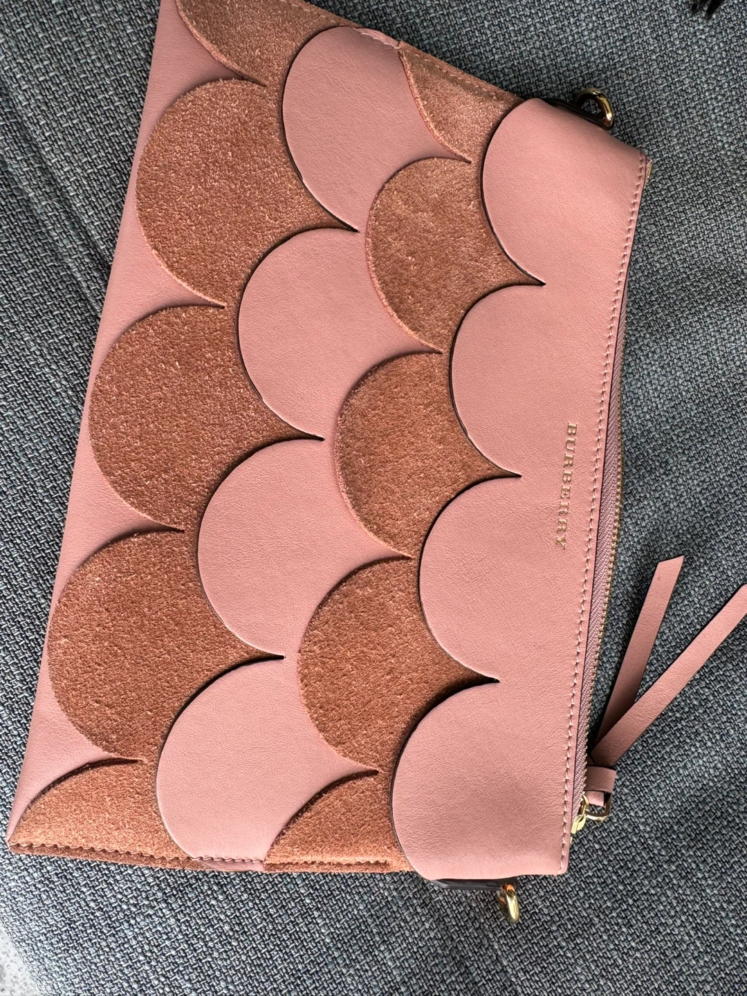 Authentic Burberry Pink Suede Leather Clutch - photo 5