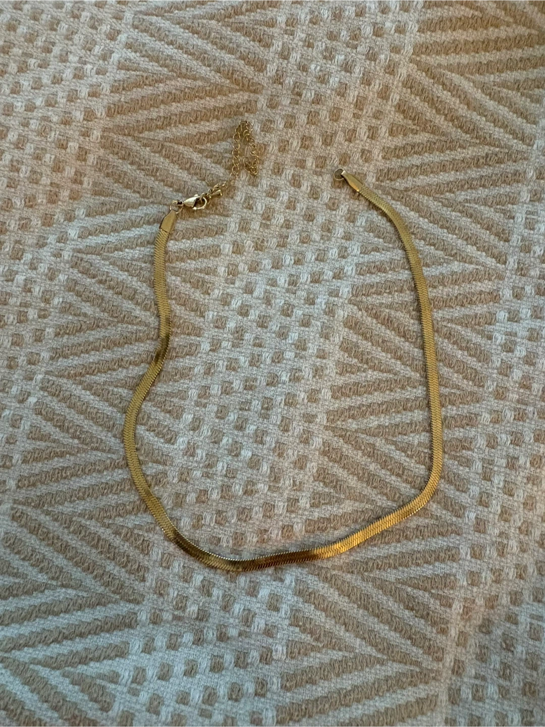 Gold-Tone Herringbone Chain Necklace