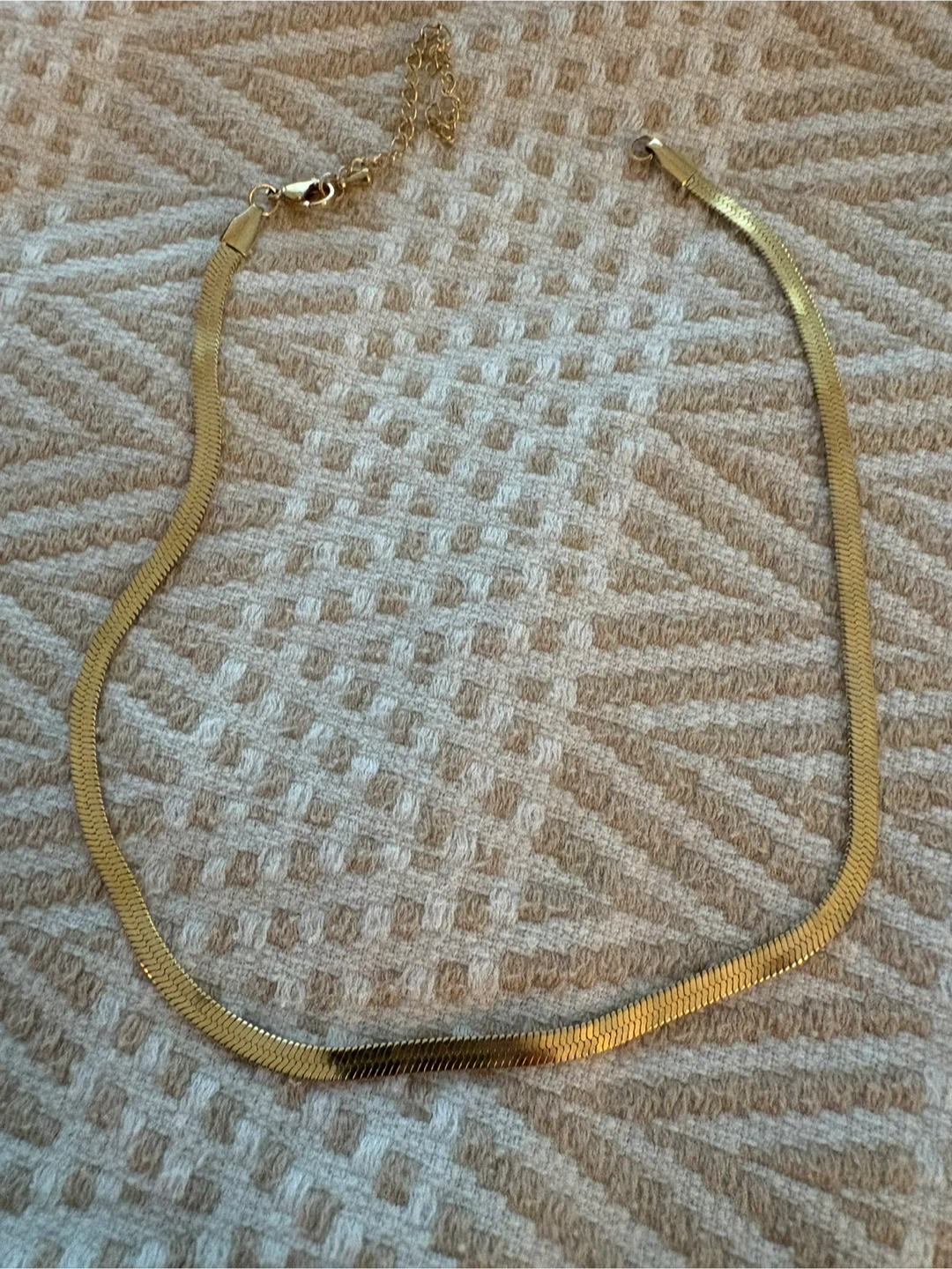 Gold-Tone Herringbone Chain Necklace - photo 2