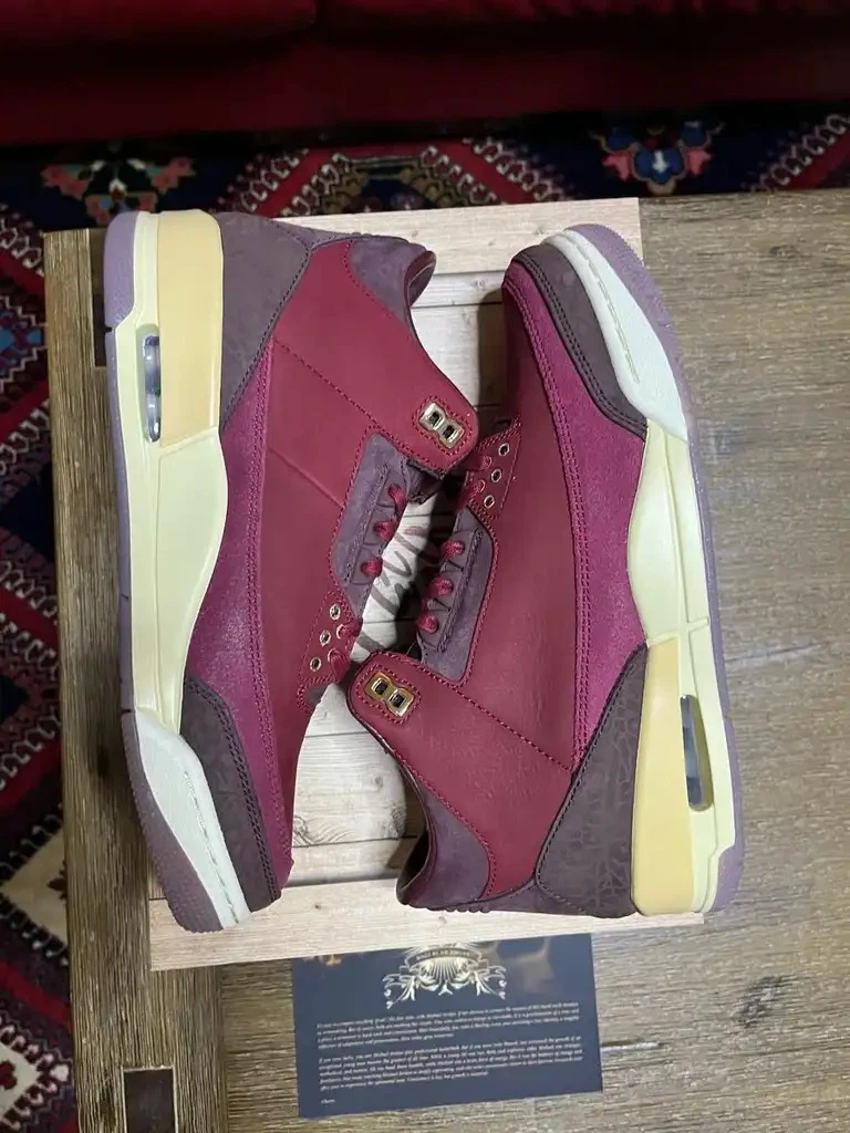 Nike Air Jordan 3 Retro OG PRM Burgundy “BIN 23” Size 8