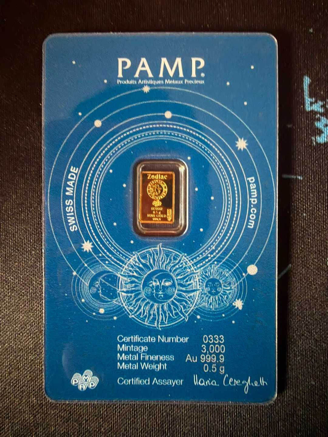 PAMP Suisse 0.5g Zodiac Gold Bars Available - photo 2