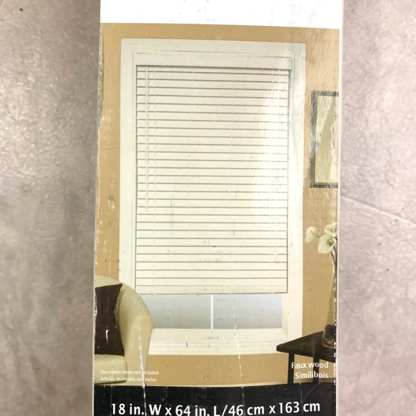 Faux Wood Window Blind 18" x 64" Vinyl Slats Home Decor - photo 3