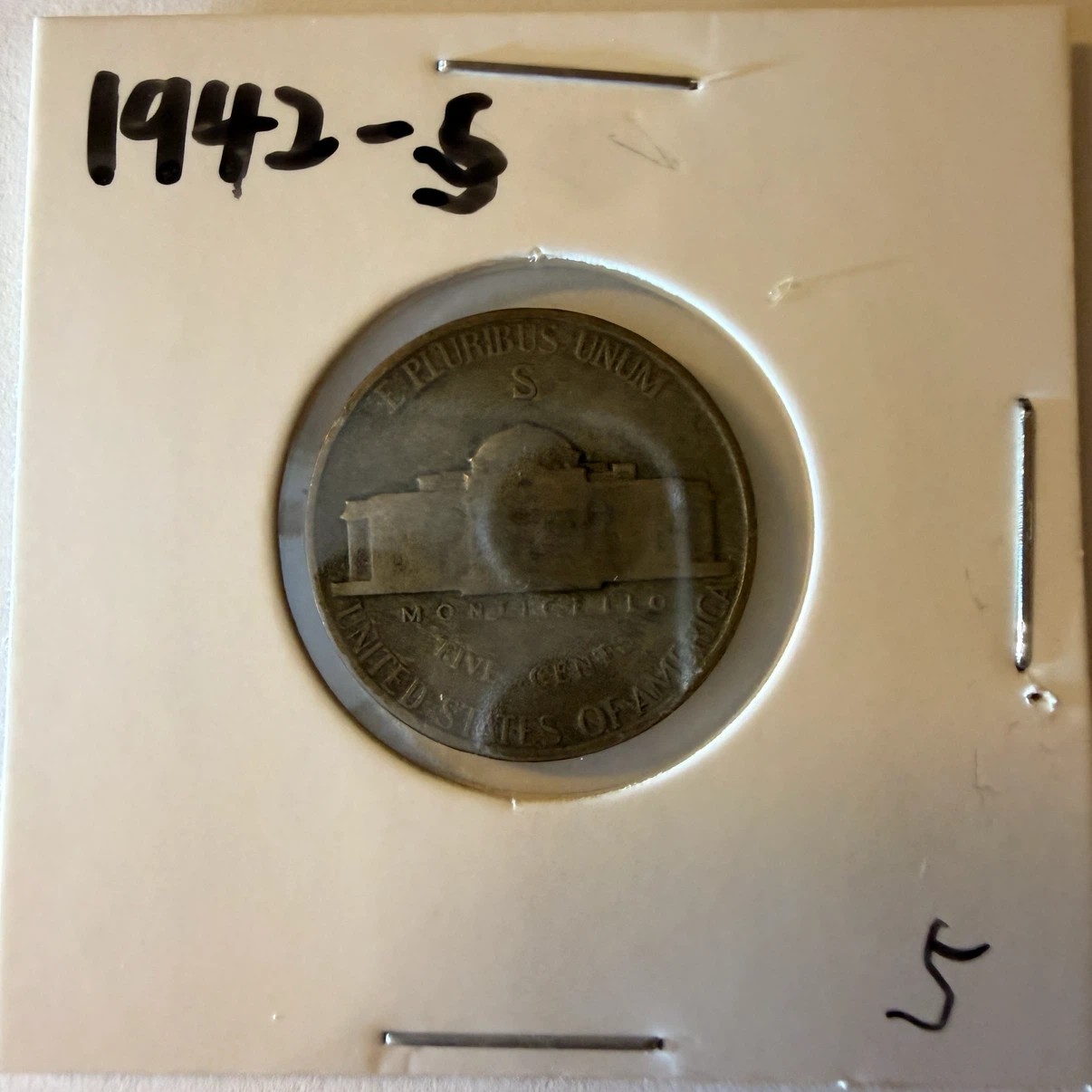 1942-S Jefferson War Nickel - photo 3