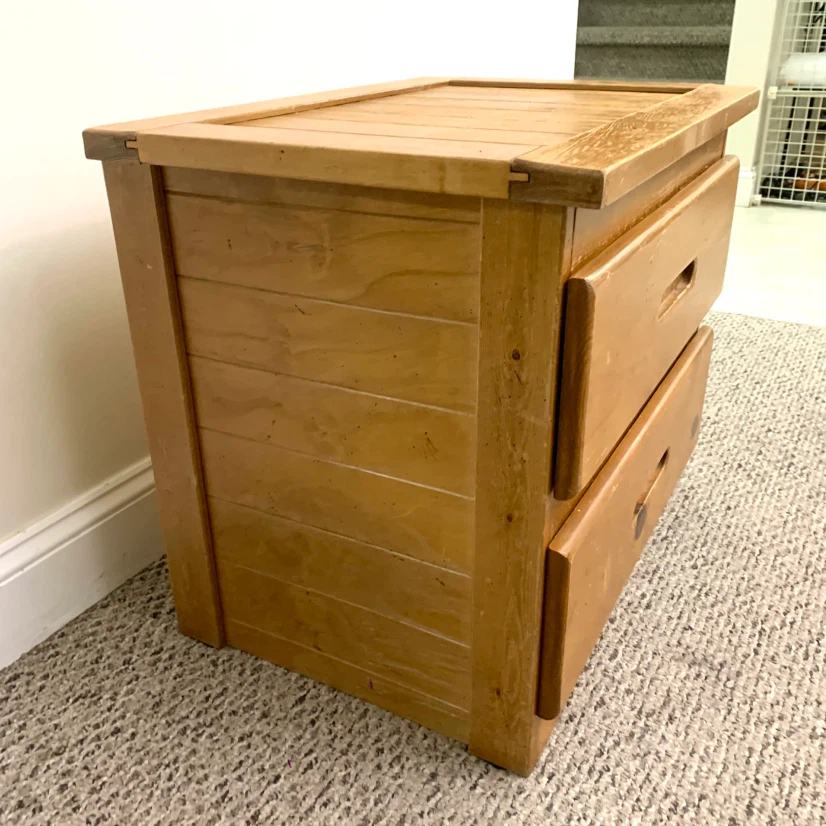Wood Nightstand 2 Drawer Bedside Table Bedroom Side Table - photo 4