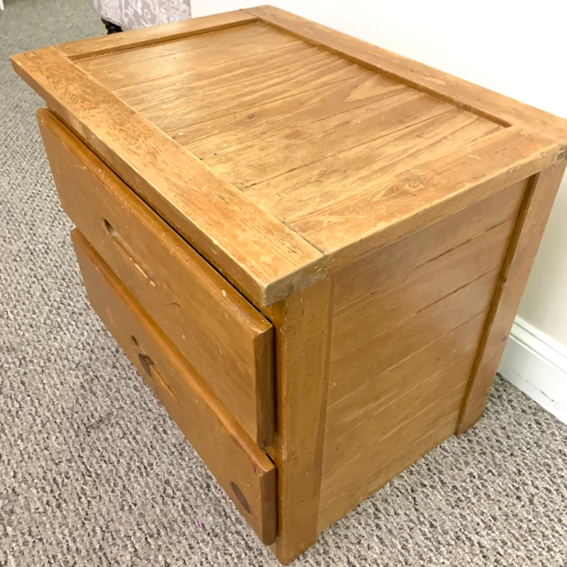 Wood Nightstand 2 Drawer Bedside Table Bedroom Side Table - photo 5