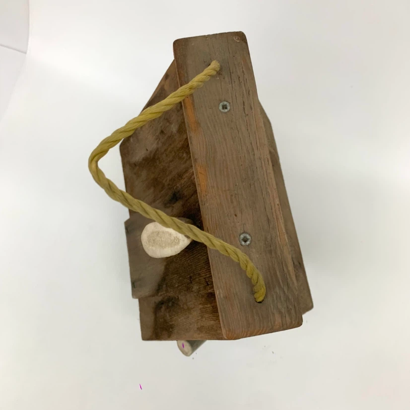 Rustic Birdhouse Wood Stone Outdoor Garden Decor Bird House - photo 4