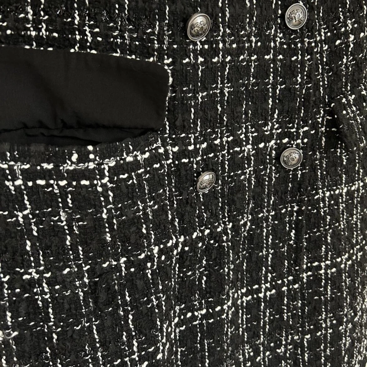 Joe Fresh Plaid Tweed Double-Breasted Vest Mini Dress - US L - photo 5