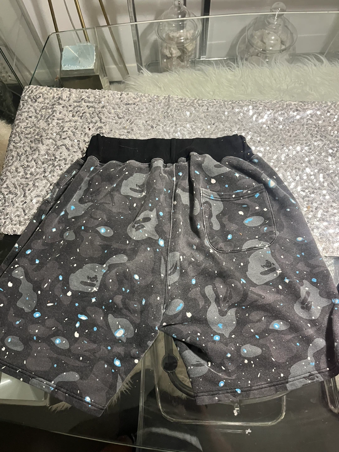 A Bathing Ape Shark Print Shorts galaxy camo XL - photo 5