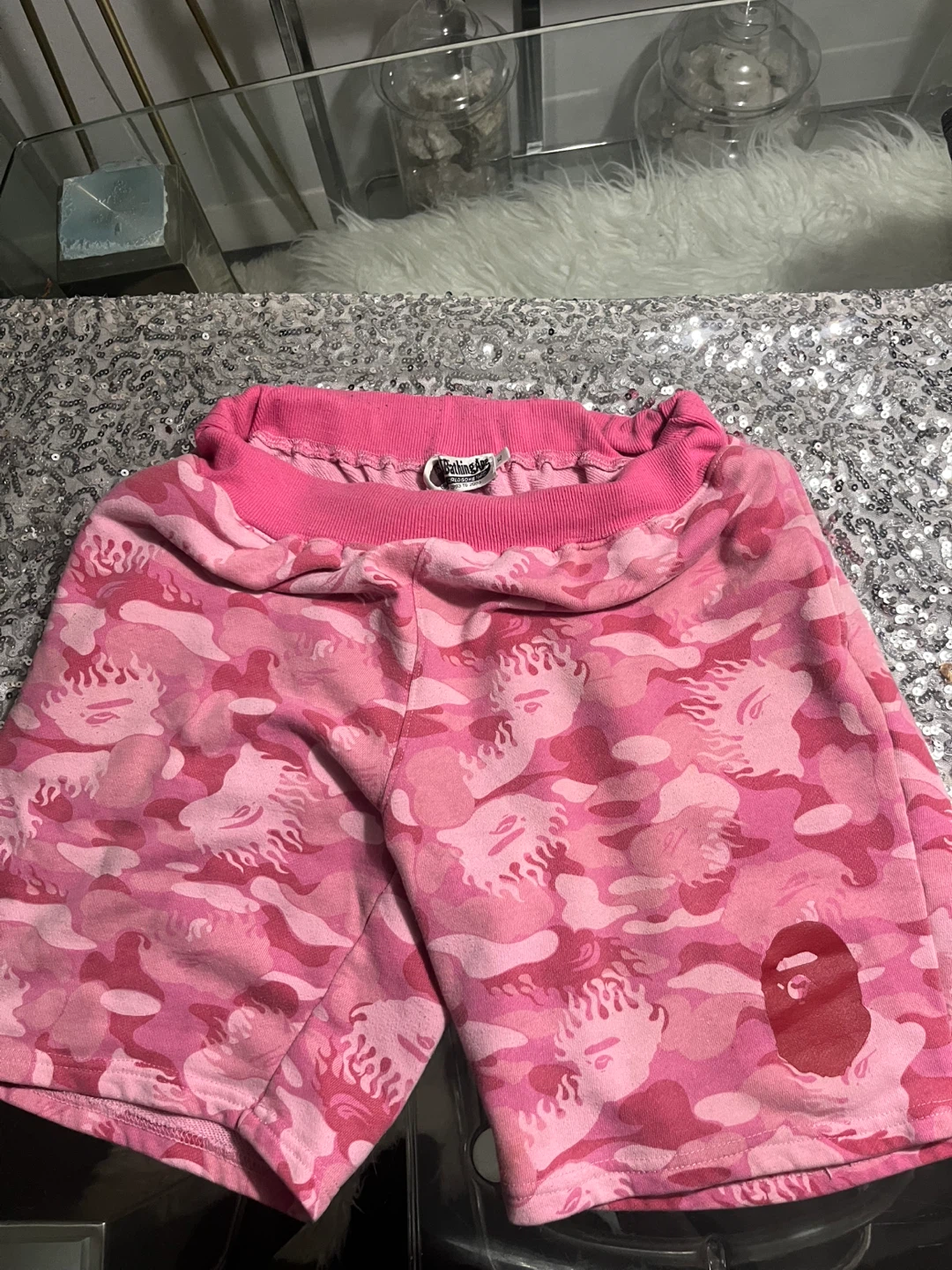 A Bathing Ape Pink Camo Shorts size XL