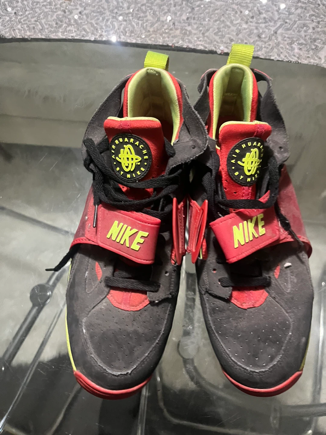 Nike Air Huarache Sneakers Black/Red/Green size 11 - photo 2