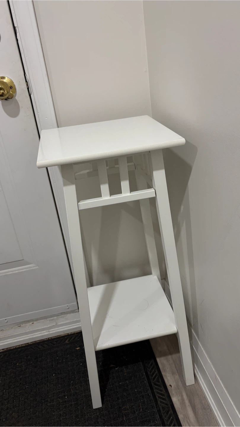 White Wooden Plant Stand - photo 2