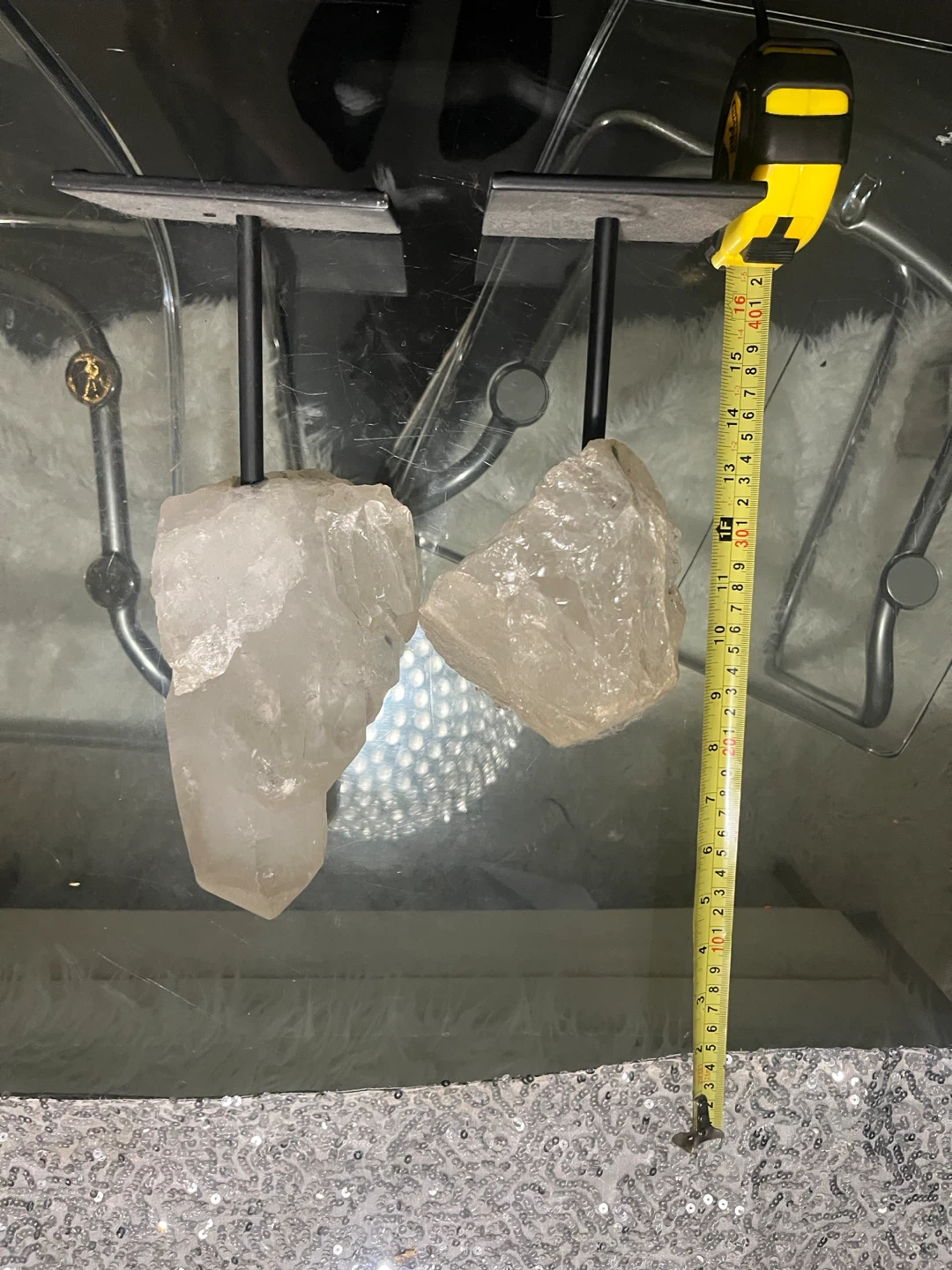 Clear Quartz Specimens on Stands 35$ each