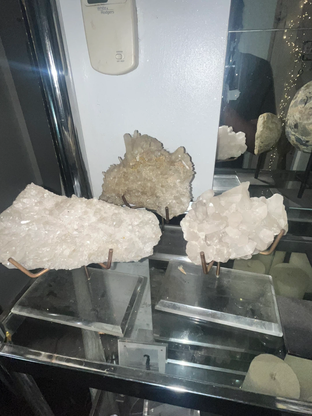 Clear Quartz Crystal Cluster on Stand 35$ each