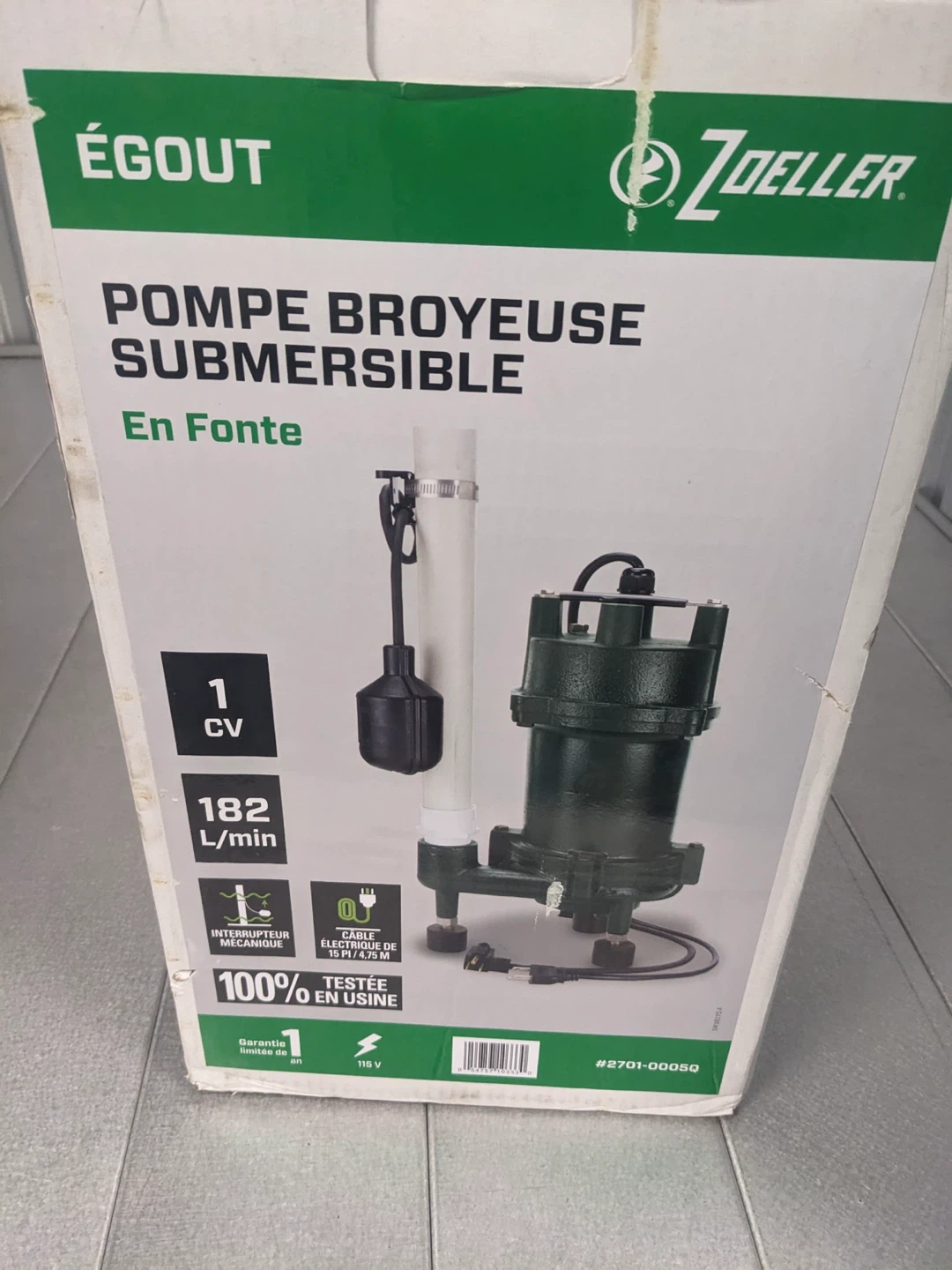 Zoeller Submersible Grinder Pump 1 HP
