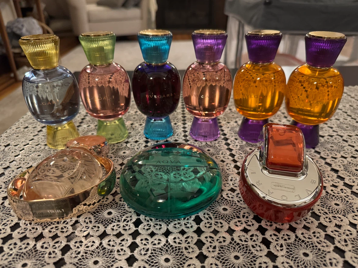 Collection of 9 Bvlgari Perfume Bottles - photo 2