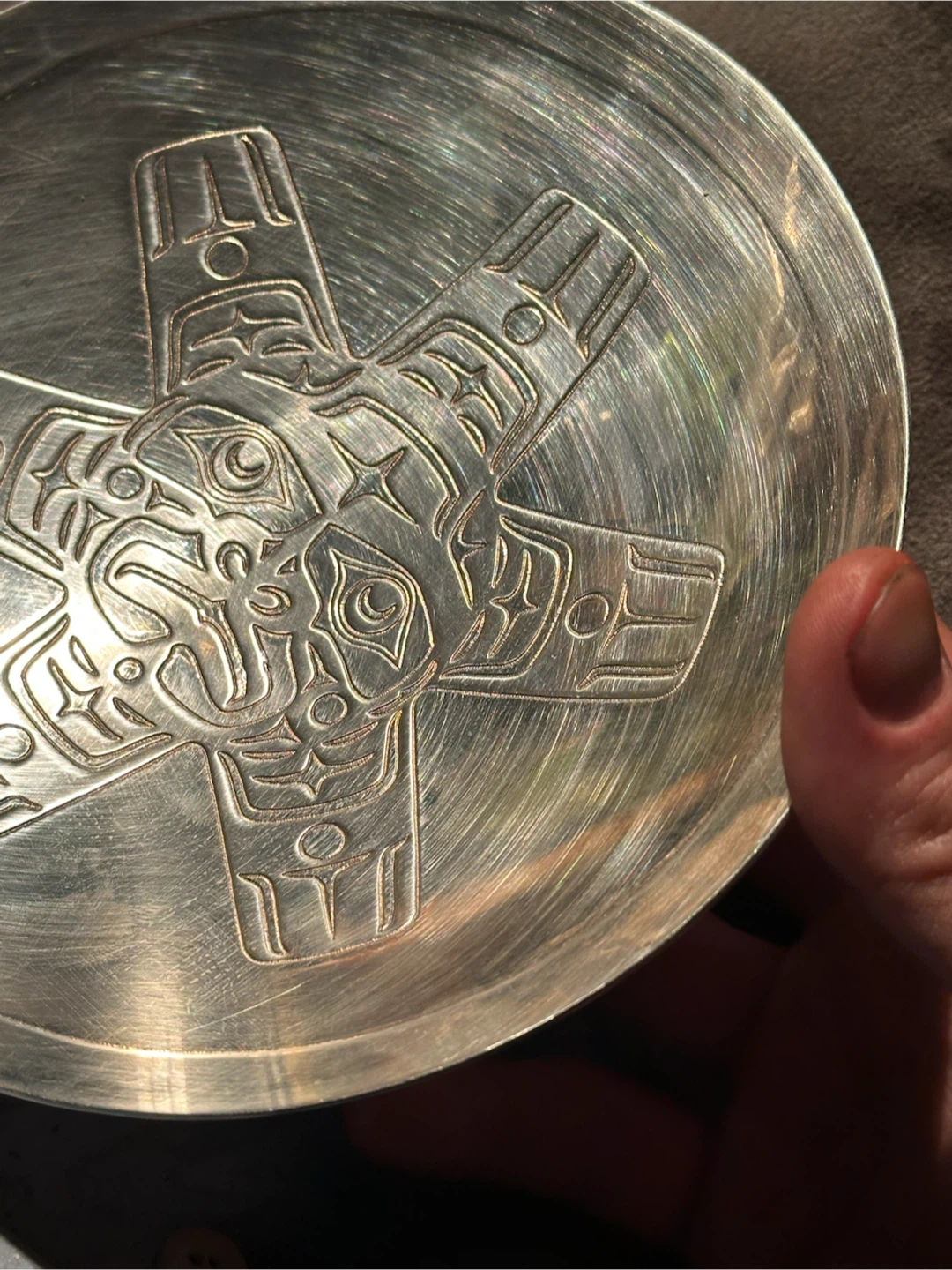 Harold Alfred First Nations Sun silver-plated hammered bowl - photo 3