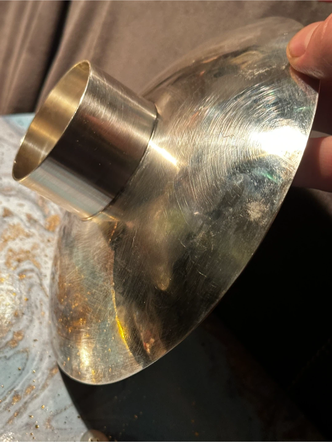 Harold Alfred First Nations Sun silver-plated hammered bowl - photo 4
