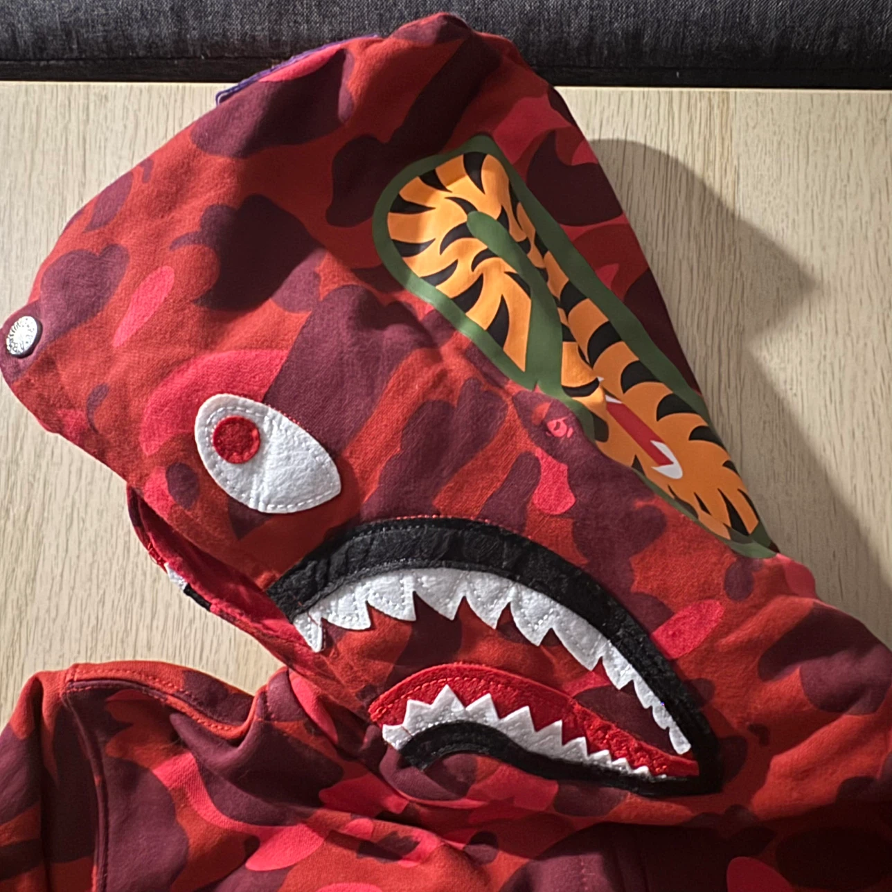 A Bathing Ape Red Camo Shark Hoodie - photo 4
