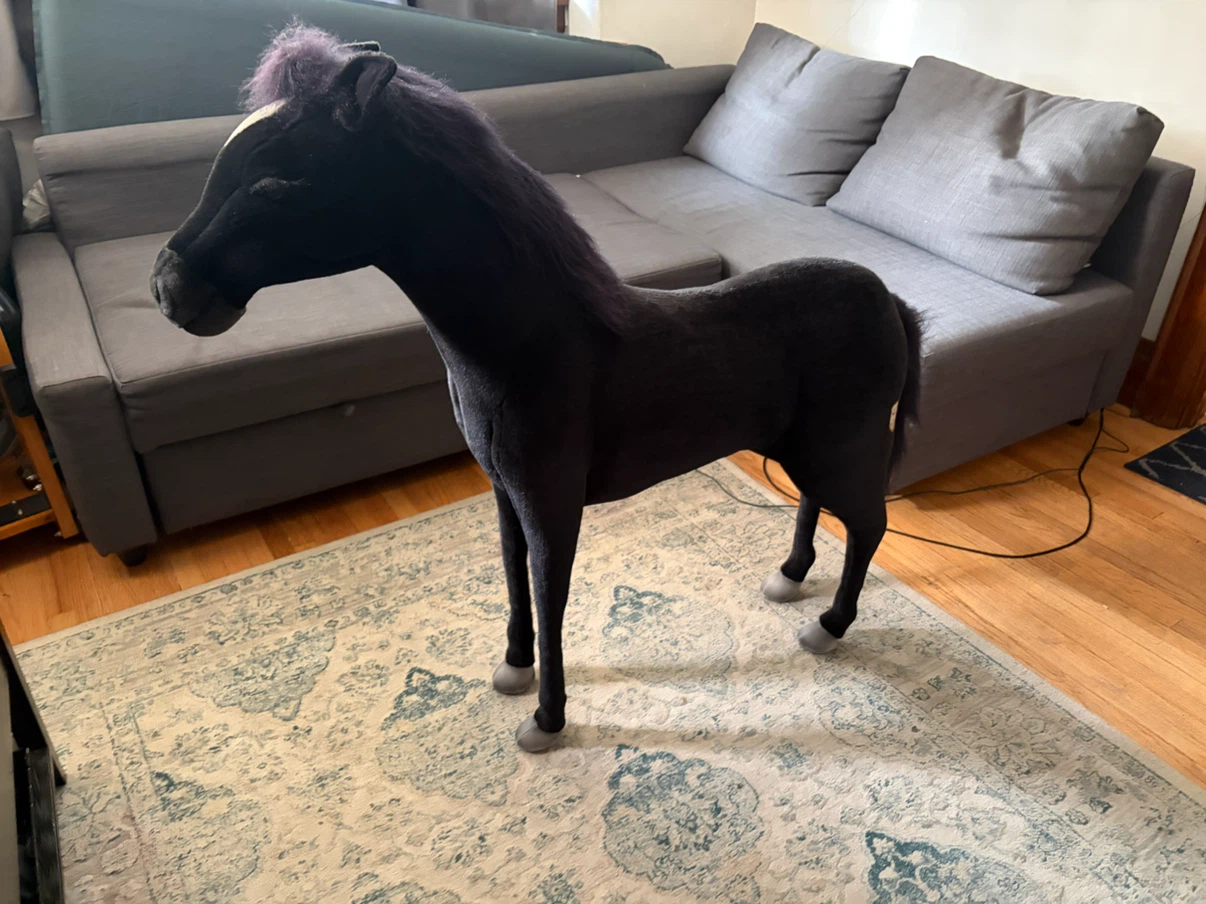 Hansa Hand Made Plush Black Horse