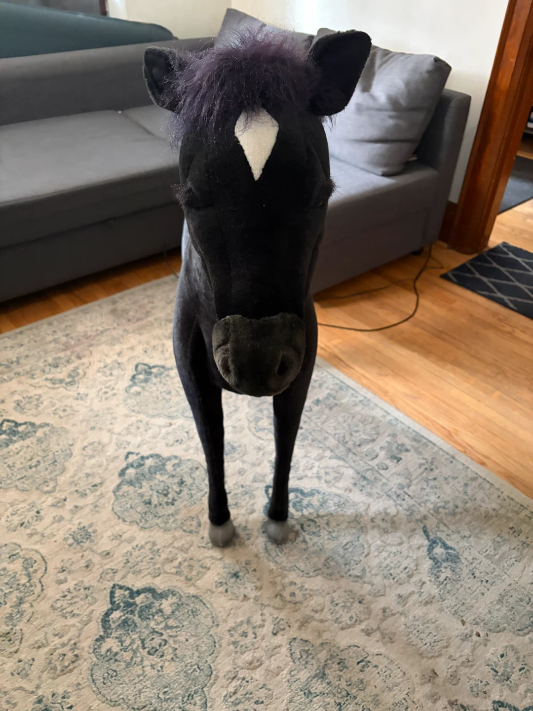 Hansa Hand Made Plush Black Horse - photo 2