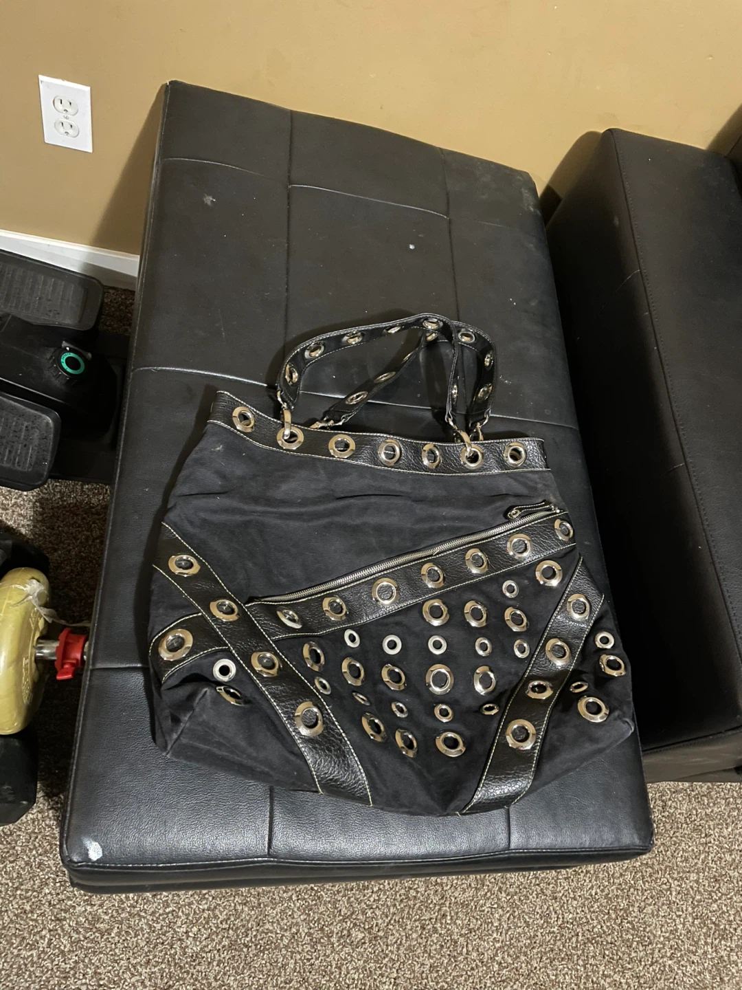 Black Studded Shoulder Bag