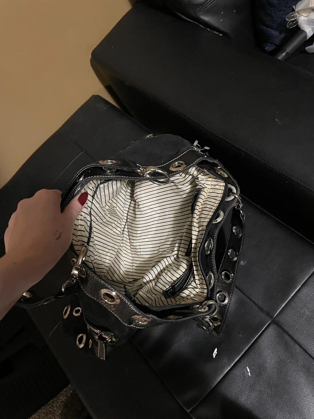 Black Studded Shoulder Bag - photo 2