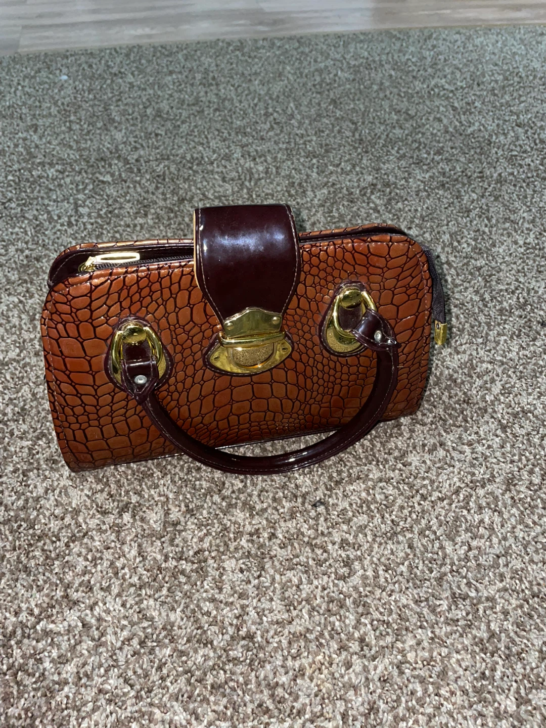 Brown Faux Croc Handbag - photo 2