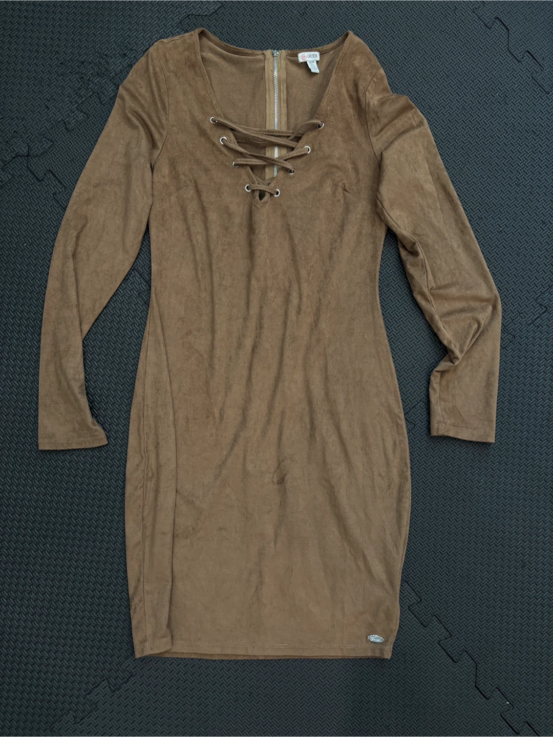 GUESS Brown Suede-Look Dress