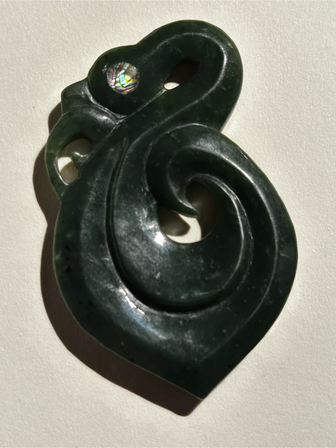 Māori Jade Pendant - 3" Translucent Pounamu - photo 3