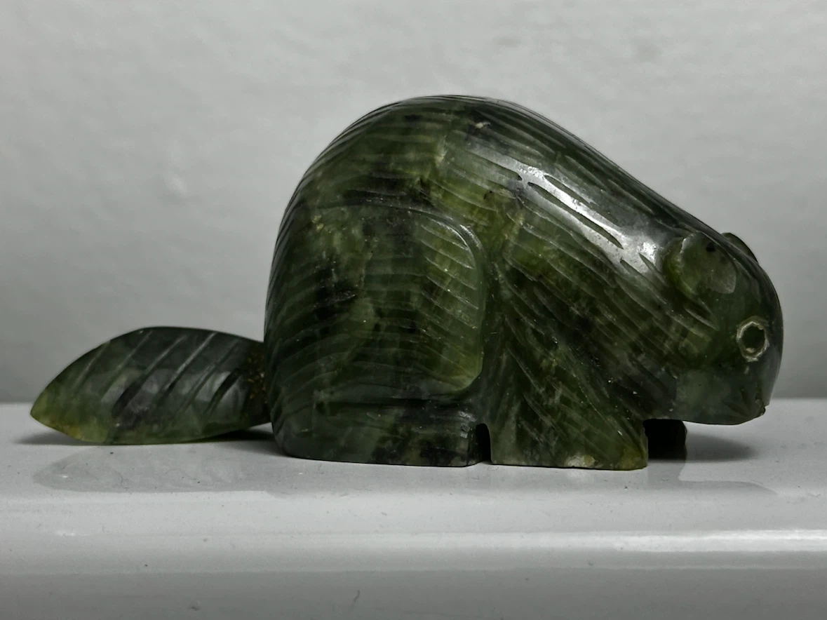 Nephrite Jade Beaver Carving
