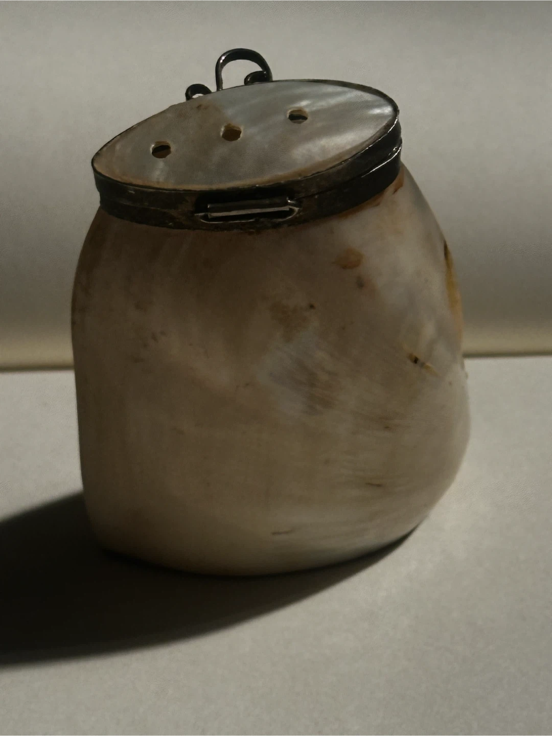 Antique mother of pearl shaker